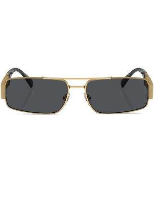 Versace Eyewear Greca-detail rectangle-frame sunglasses - Gold
