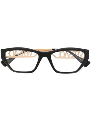 Versace Eyewear logo-arm cat-eye glasses - Black