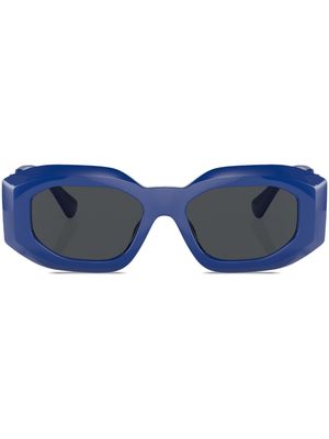 Versace Eyewear logo-plaque geometric-frame sunglasses - Blue