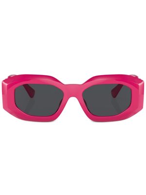 Versace Eyewear logo-plaque geometric-frame sunglasses - Pink