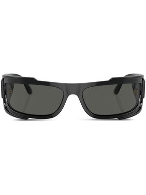 Versace Eyewear logo-plaque rectangle-frame sunglasses - Black