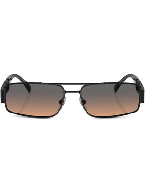 Versace Eyewear logo-plaque rectangular-frame sunglasses - Black