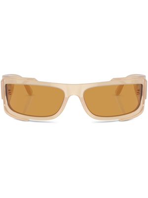 Versace Eyewear logo-plaque rectangular-frame sunglasses - Neutrals