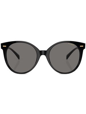 Versace Eyewear logo-plaque round-frame sunglasses - Black