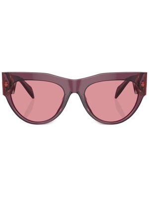 Versace Eyewear logo-plaque round-frame sunglasses - Pink