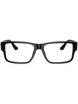 Versace Eyewear logo-stamp rectangle-frame glasses - Black