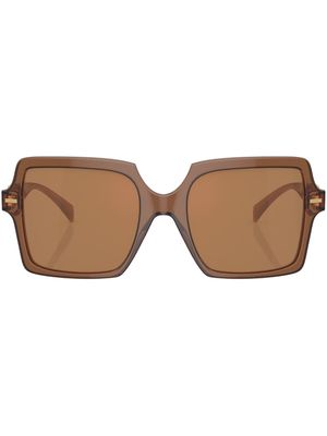 Versace Eyewear Medusa-motif oversize-frame sunglasses - Brown