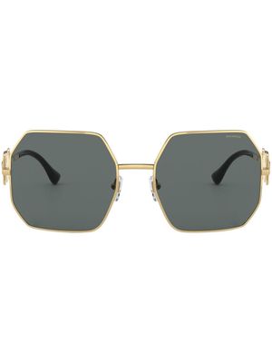 Versace Eyewear Medusa-plaque geometric-frame sunglasses - Gold