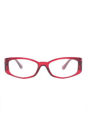 Versace Eyewear Medusa-plaque rectangle-frame glasses - Red