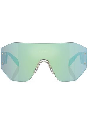 Versace Eyewear mirrored-lenses shield-frame sunglasses - Pink