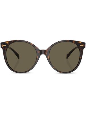 Versace Eyewear tortoiseshell-effect round-frame sunglasses - Brown