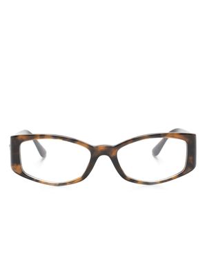 Versace Eyewear tortoiseshell rectangle-frame glasses - Brown