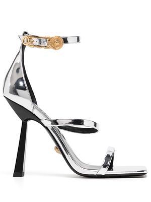 Versace Fendace 110 heel stiletto sandals - Silver