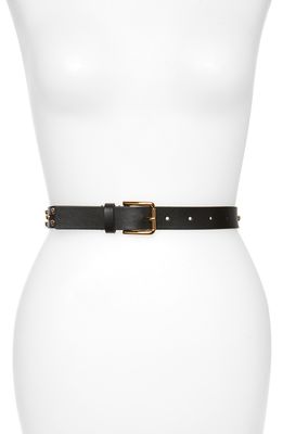 Versace First Line Versace Medusa Stud Leather Belt in Black-Versace Gold