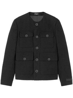 Versace flap-pocket tweed jacket - Black