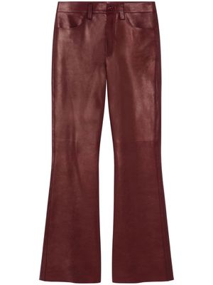 Versace flared leather trousers