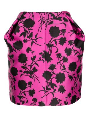 Versace floral-print wool skirt - Pink