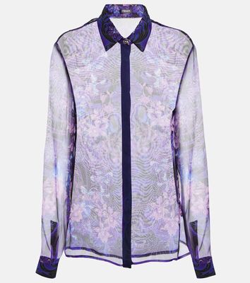 Versace Floral silk chiffon shirt