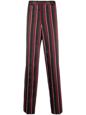 Versace formal striped trousers - Red