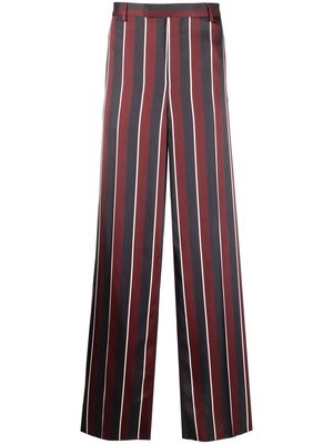 Versace formal striped wide-leg trousers - Red