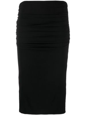 Versace gathered midi skirt - Black
