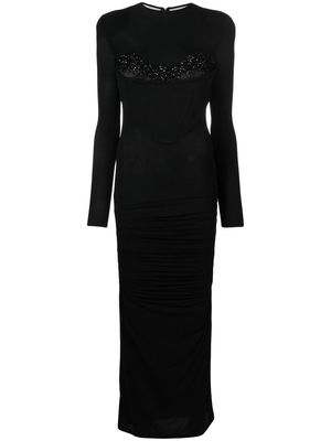 Versace gem-detail bustier long dress - Black