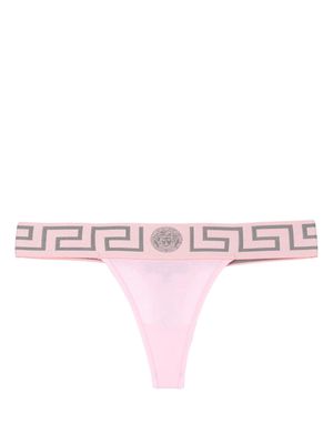 Versace Gerca-patterned waistband thong - Pink