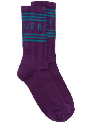 Versace Gianni intarsia-knit socks - Purple