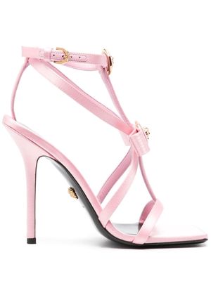 Versace Gianni Ribbon satin cage sandals - Pink
