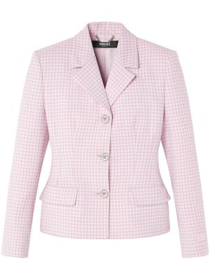 Versace gingham virgin-wool blazer - Pink