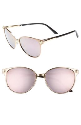 Versace Glam Medusa 57mm Cat Eye Sunglasses in Pink/Gold Mirror