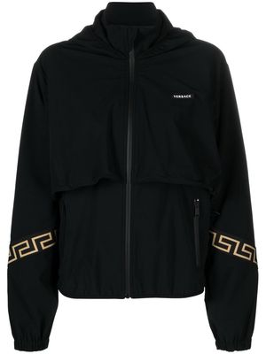 Versace Grace-pattern zip-fastening jacket - Black