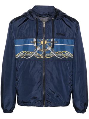 Versace graphic-print hooded jacket - Blue