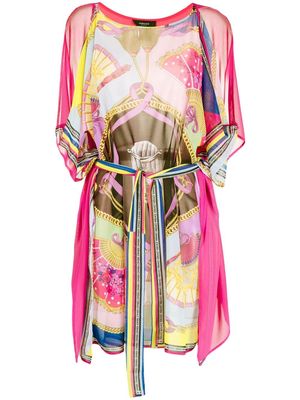 Versace graphic-print short-sleeve dress - Pink