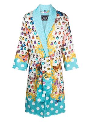 Versace graphic-print terry-cloth robe - Neutrals