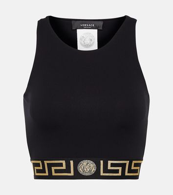 Versace Greca Border jersey crop top