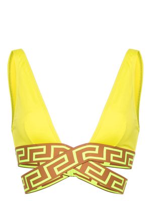Versace Greca Border triangle-cup bikini top - Yellow