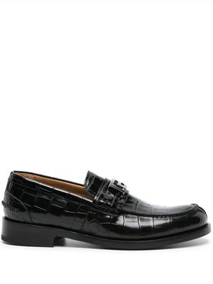 Versace Greca crocodile-effect loafers - Black