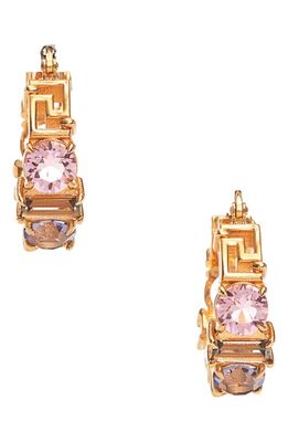 Versace Greca Crystal Hoop Earrings in Versace Gold-Multicolor