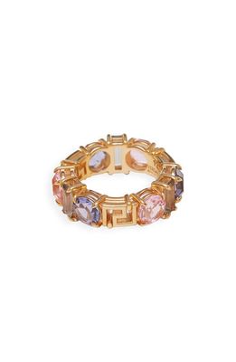 Versace Greca Crystal Ring in Versace Gold-Multicolor
