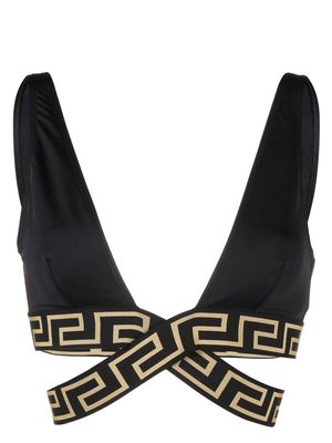 Versace Greca-detail bikini top - Black