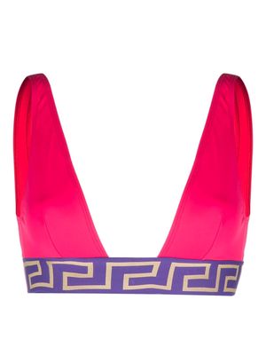 Versace Greca-detail bikini top - Pink