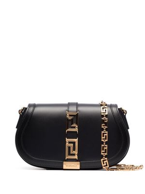 Versace Greca foldover crossbody bag - Black