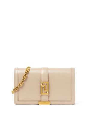 Versace Greca Goddess leather shoulder bag - Neutrals