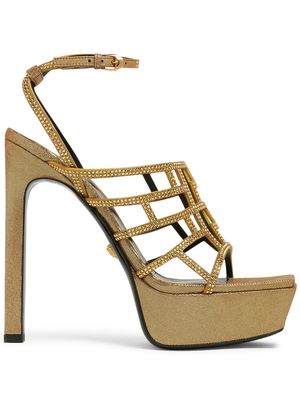 Versace Greca Maze crystal-embellished sandals - 1X00V