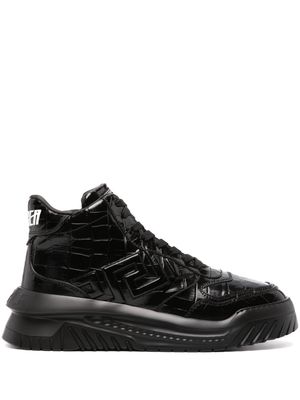 Versace Greca Odissea leather high-top sneakers - Black