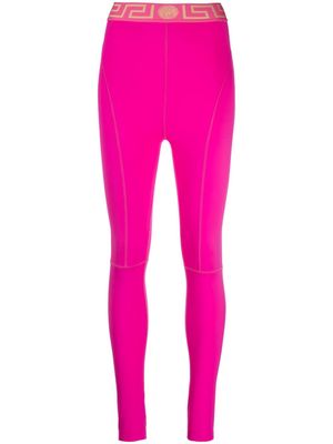 Versace Greca-pattern high-waisted leggings - Pink