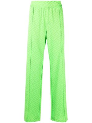 Versace Greca-pattern pleated trousers - Green