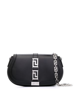 Versace Greca-plaque shoulder bag - Black