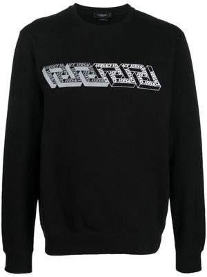 Versace greca-print detail sweatshirt - Black
